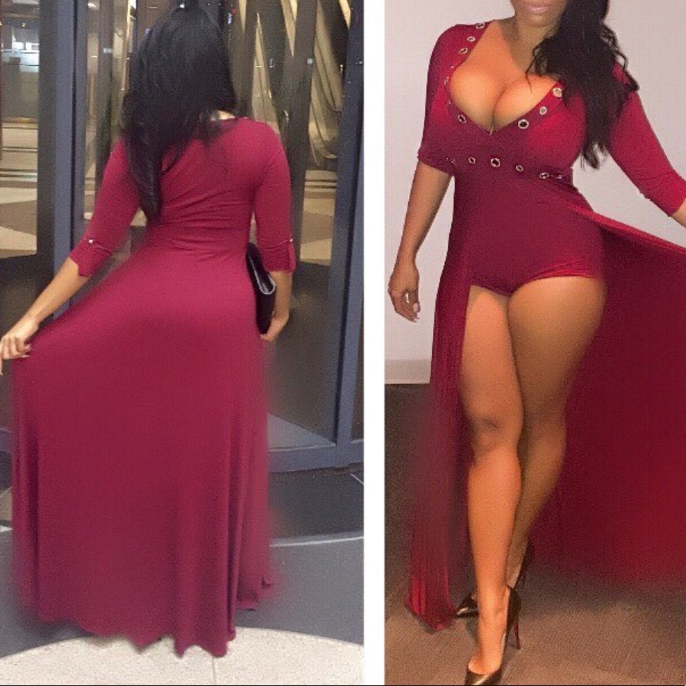 Worn once !!! Red/ burgundy romper /dress
